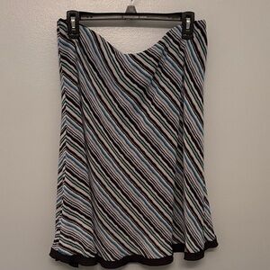 Covington A-Line Skirt with Blue and Black Stripes